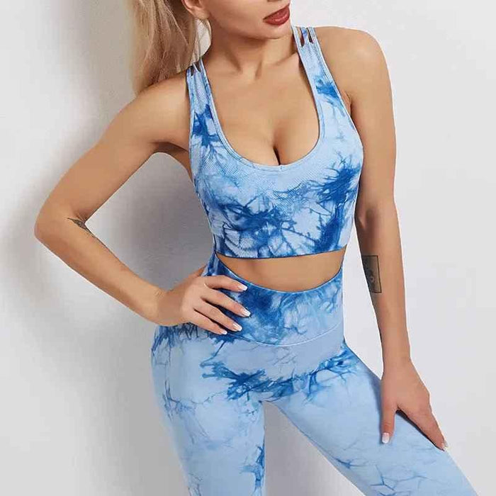 women sportswear yoga training tracksuit sports bra and leggings new yoga set fitness - Allen-Fitness