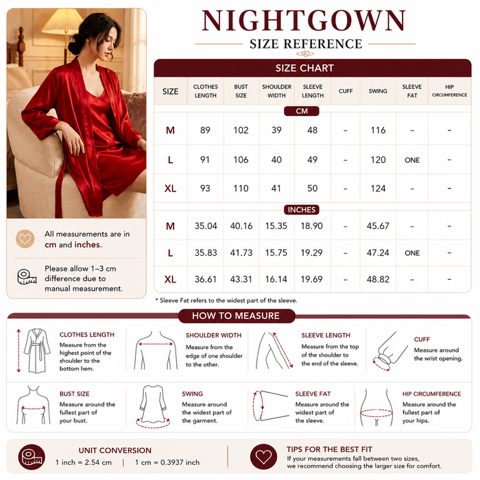 Women's 100% Mulberry Silk Nightgown – Butterfly Embroidery Long Sleeve Sleep Dress with Luxurious Soft Fabric