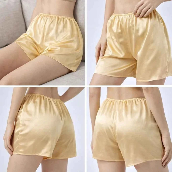 Women's 100% Mulberry Silk Safety Shorts – Breathable Anti-Exposure Inner Shorts for Summer
