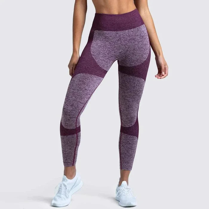 Women’s 14 Color Seamless Yoga Leggings, High Elastic High Waist Scrunch Butt Design for Gym & Workouts - Allen-Fitness