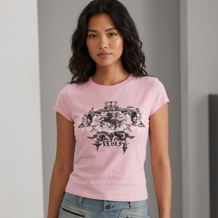 Women's 3D Print Slim Fit T-Shirt - Y2K Retro Streetwear Tee