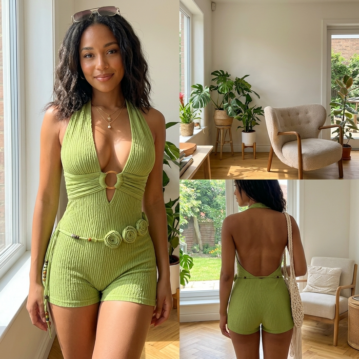Women's Backless Knitted Bodycon Dress