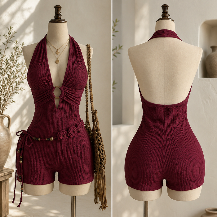 Women's Backless Knitted Bodycon Dress