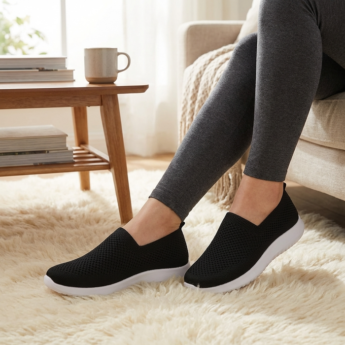 Women's Breathable Mesh Slip-On Shoes – Lightweight Comfort Sneakers with Non-Slip Sole & Soft Cushioning