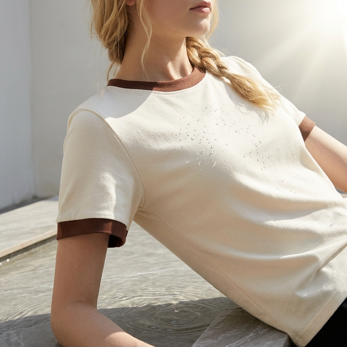Women's Cotton Color-Block T-Shirt – Short Sleeve Round Neck Top