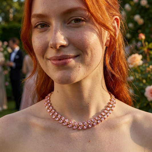 Women's Crystal Leaf Necklace – Elegant Adjustable Chain with Vintage-Inspired Design & Sparkling Statement Pendant