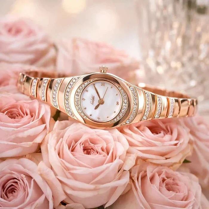 Women's Diamond-Accent Bracelet Watch – Stainless Steel Quartz Watch 30M Waterproof