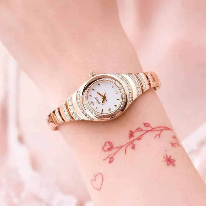 Women's Diamond-Accent Bracelet Watch – Stainless Steel Quartz Watch 30M Waterproof