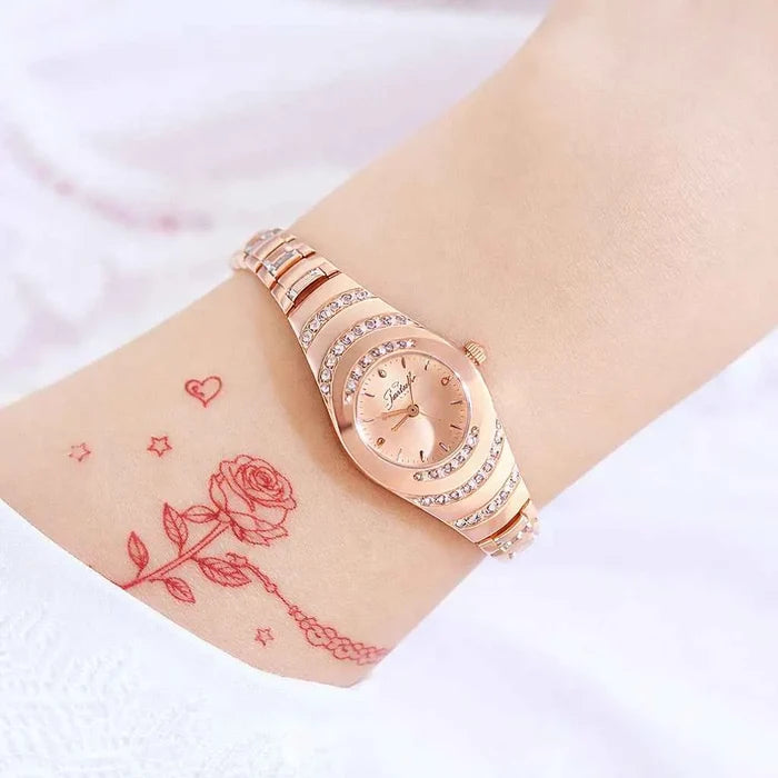Women's Diamond-Accent Bracelet Watch – Stainless Steel Quartz Watch 30M Waterproof