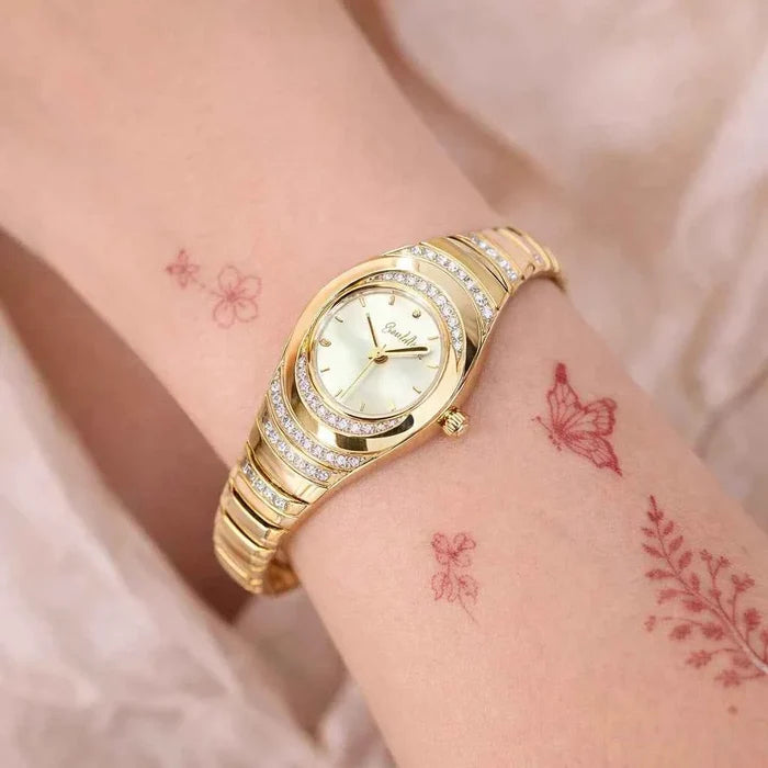 Women's Diamond-Accent Bracelet Watch – Stainless Steel Quartz Watch 30M Waterproof