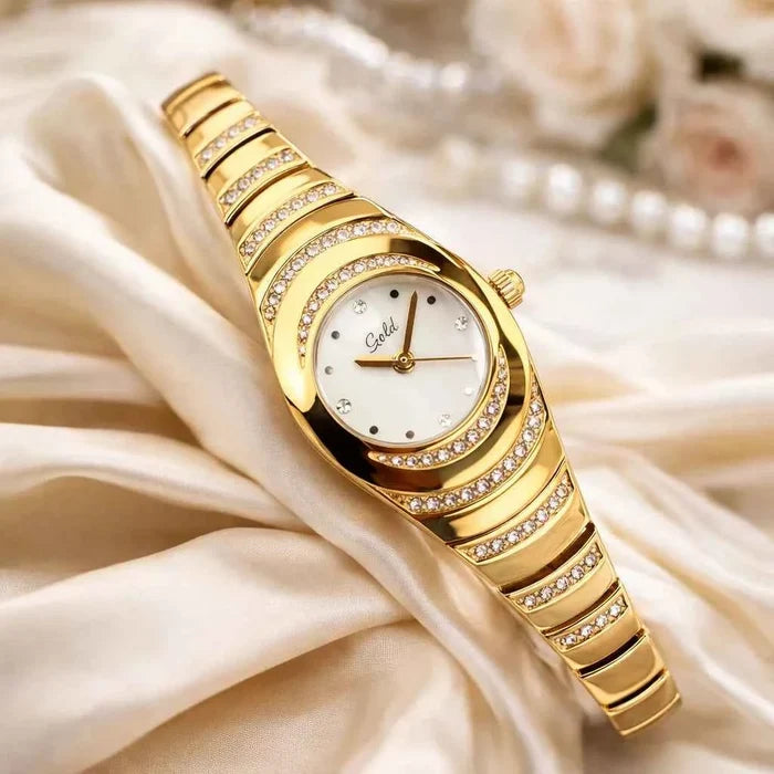 Women's Diamond-Accent Bracelet Watch – Stainless Steel Quartz Watch 30M Waterproof