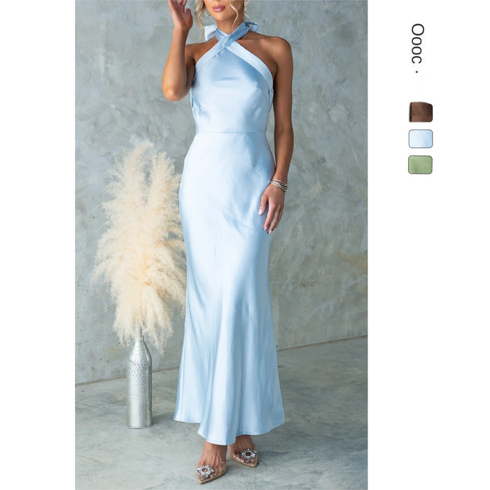 Women's Dress with Sexy Backless French Evening Gown