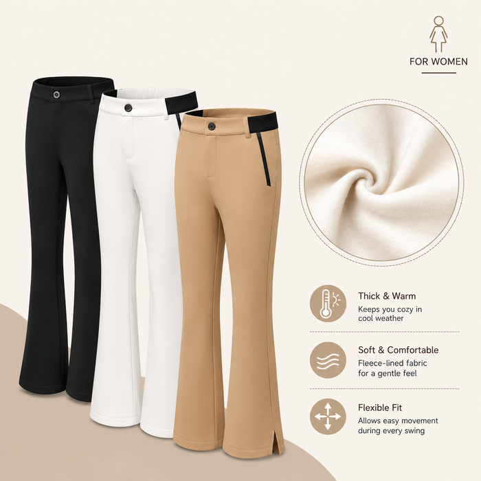 Women's Elastic Breathable Golf Flare Trousers – UPF Sun Protection