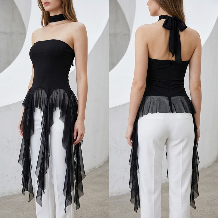 Women's Fairy Tassel Strapless Tube Top – Slim Fit