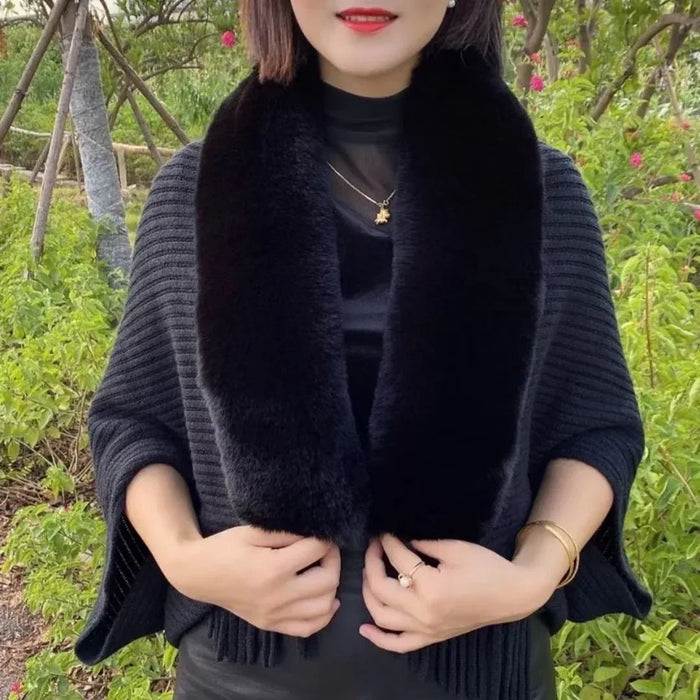 Women's Fashion Coat: Personalized Cashmere Knitted Cardigan with Monochrome Pattern, Warm & Stylish - Allen-Fitness