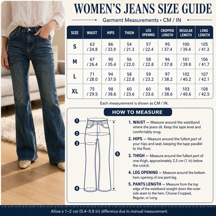 Women's Flared Denim Jeans – Low Waist Micro-Flare Slim Fit