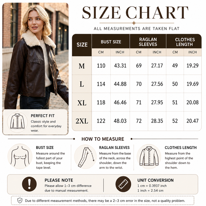 Women's Fleece-Lined Genuine Sheepskin Leather Jacket – Short Lapel Zip-Up Winter Coat