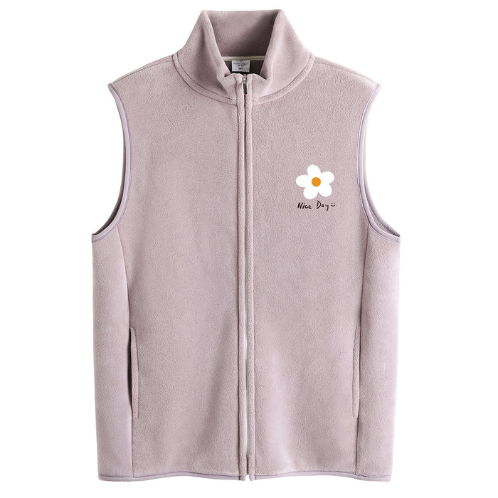 Women's Fleece Vest Zip Up Polar Soft Sleeveless Classic Fit with Pockets