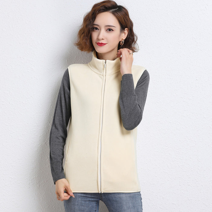 Women's Fleece Vest Zip Up Polar Soft Sleeveless Classic Fit with Pockets
