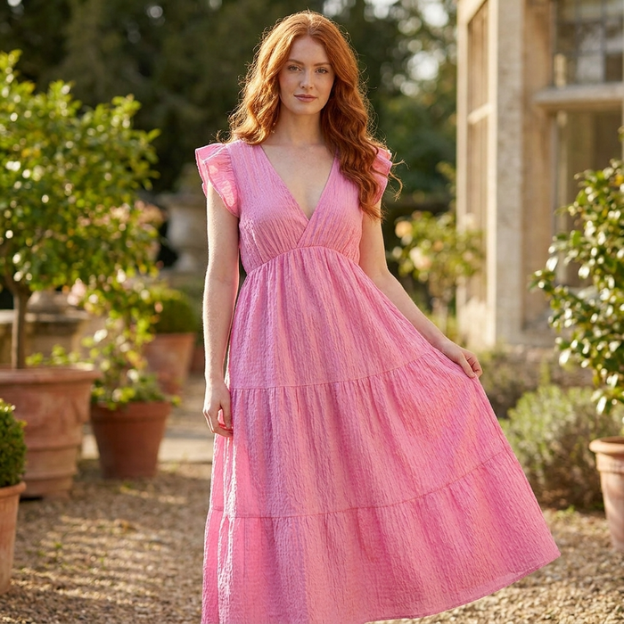 Women's Floral Printed Maxi Dress – Sleeveless V-Neck A-Line Beach Long Dress