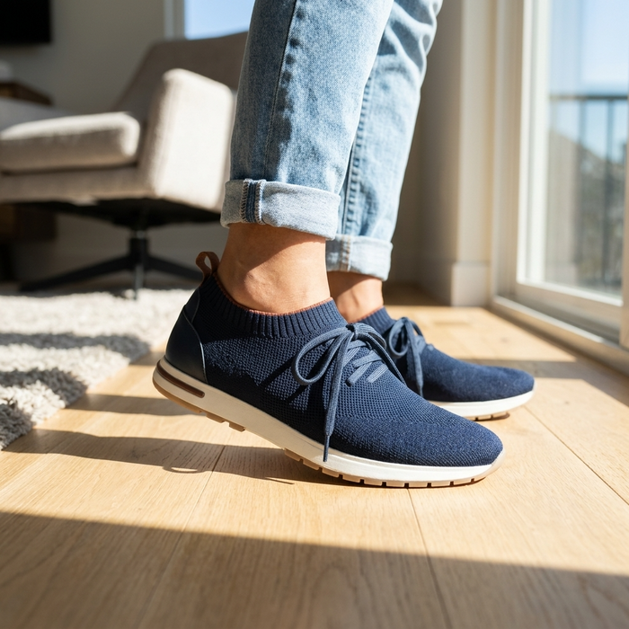 Women's Fly-Knit Slip-On Sneakers – Breathable Mesh Low Top