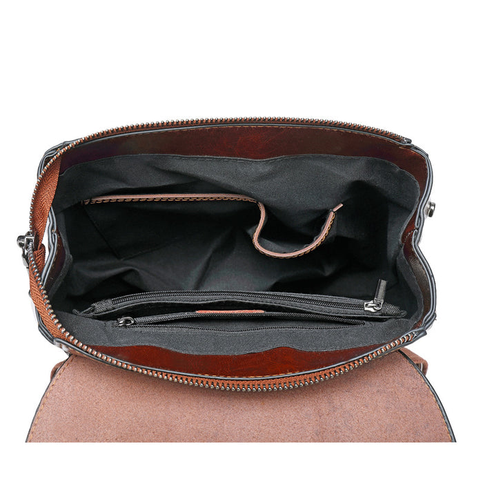Women's Genuine Leather Backpack – Large Capacity Vintage Cowhide with Multi-Pockets