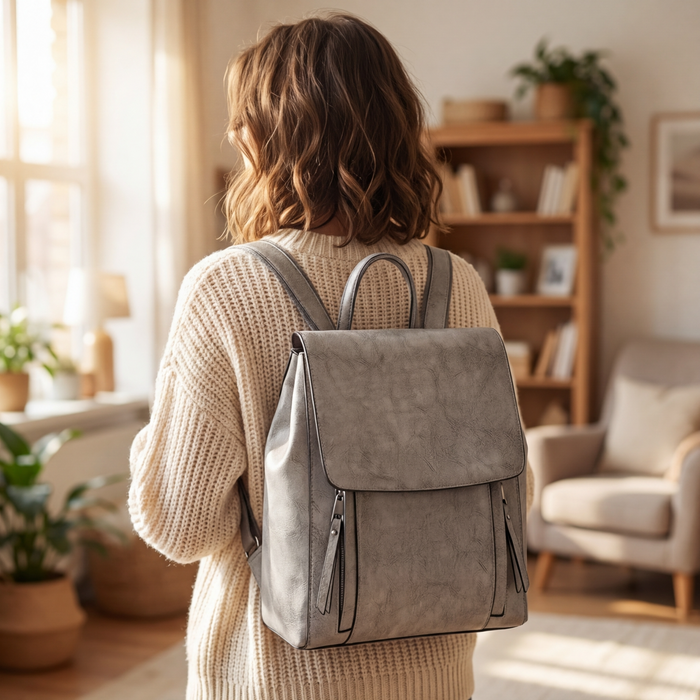Women's Genuine Leather Backpack – Large Capacity Vintage Cowhide with Multi-Pockets