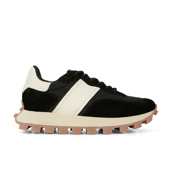 Women's Genuine Leather Color Block Sneakers