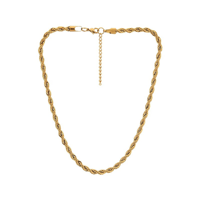 Women's Gold Twist Chain Necklace – Titanium Steel Wave Chain with Adjustable Length & Minimalist Design
