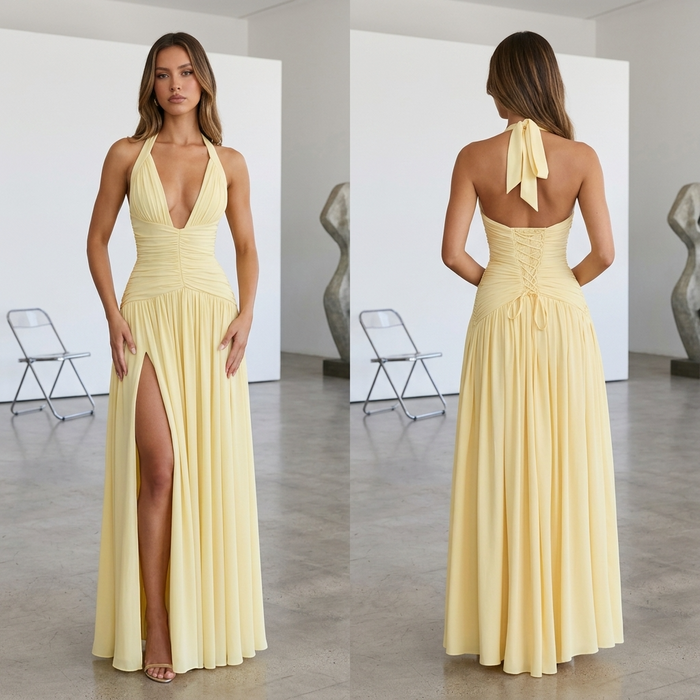 Women's Halter Neck Fishtail Party Dress