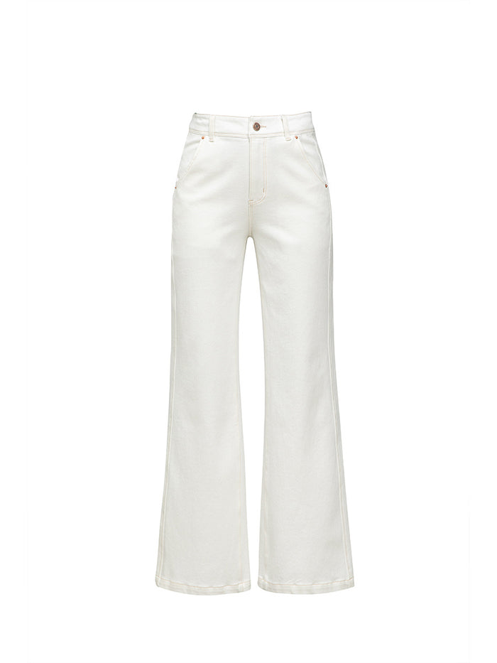 Women's High-Waisted Micro Flare Stretch Denim Jeans – Tummy Control Four-Way Stretch