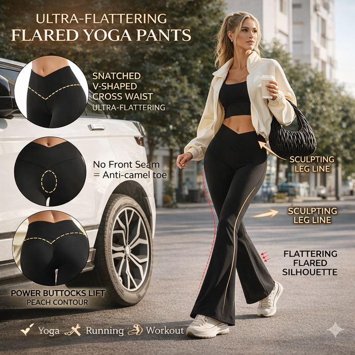 Women's High Waisted Slim Fit Flare Yoga Pants – Butt-Lifting Stretch Leggings for Yoga, Gym & Casual Wear