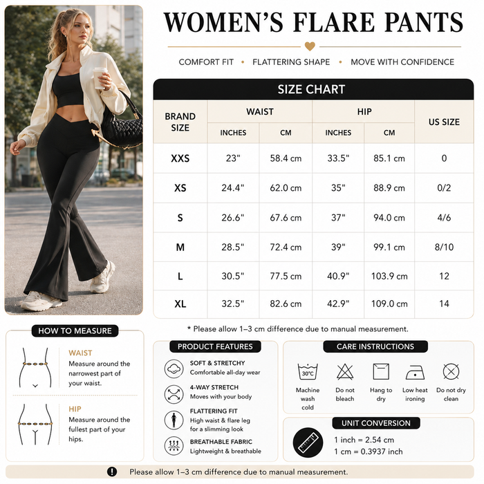 Women's High Waisted Slim Fit Flare Yoga Pants – Butt-Lifting Stretch Leggings for Yoga, Gym & Casual Wear