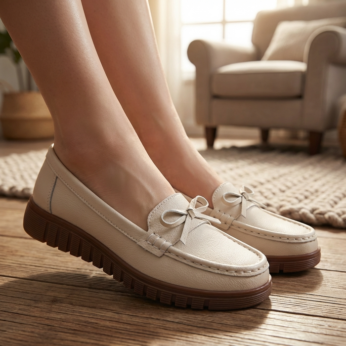 Women’s Hollow Slip-On Loafers – Breathable Perforated Flats with Soft Insole, Lightweight Comfort & Everyday Casual Style