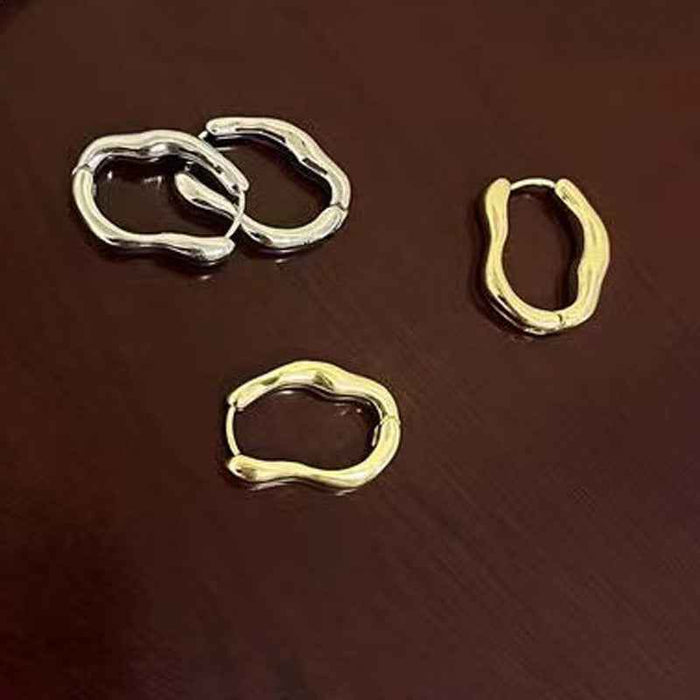 Women's Irregular Geometric Ear Buckles – Minimalist Electroplated Alloy Statement Earrings, Gold & Silver