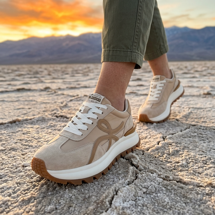 Women's Leather Platform Sneakers – Cross-Strap Thick Sole, 3-5cm Heel