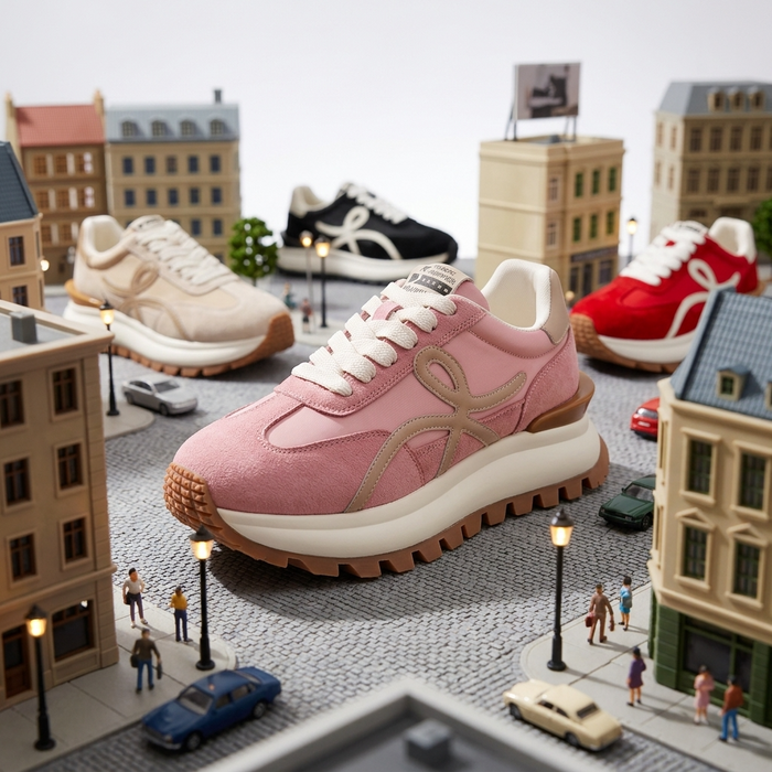 Women's Leather Platform Sneakers – Cross-Strap Thick Sole, 3-5cm Heel