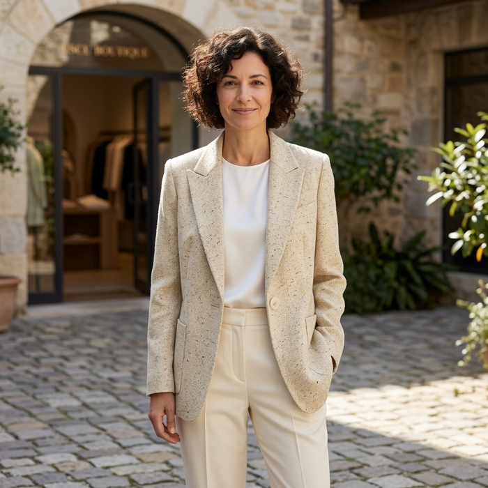 Women's Loose Fit Blazer Jacket – Minimalist Single-Button Suit Jacket with Lightweight Fabric & Elegant Casual-Professional Style