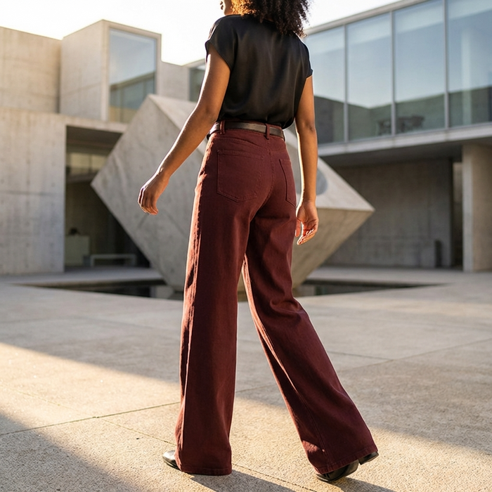 Women's Loose Wide-Leg High-Waist Jeans – Floor-Length Straight Draped Denim Pants