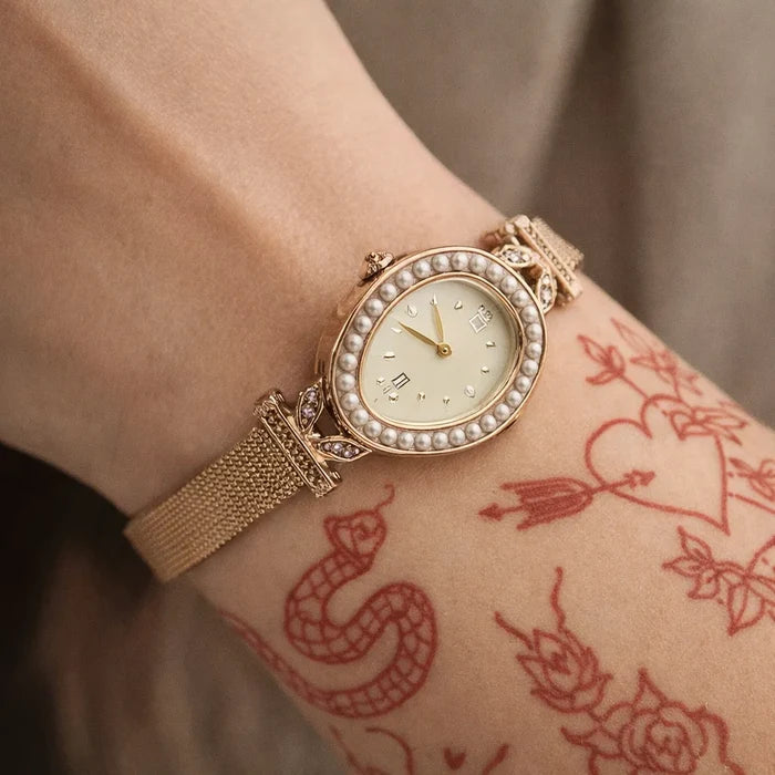 Women's Mini Square Retro Watch — Swiss Quartz, 50M Water Resistant