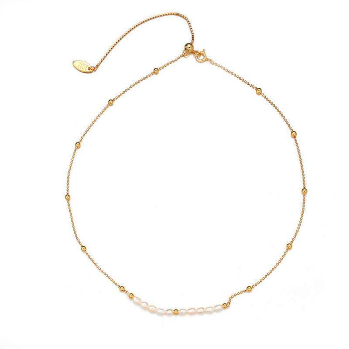 Women's Natural Mother-of-Pearl Cross-Flower Necklace – Light Luxury Gold-Plated Clavicle Chain