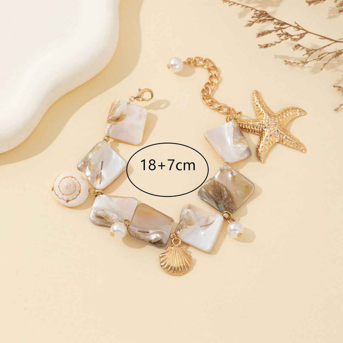 Women's Natural Shell & Starfish Clavicle Necklace – Summer Beach Jewelry Set