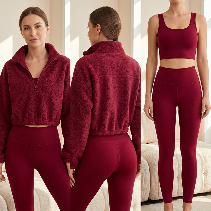 Burgundy 3pcs / S