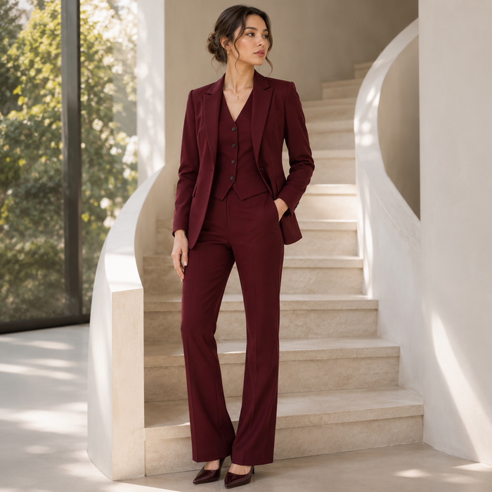 Women's Professional 3-Piece Suit Set – Jacket, Vest & Pants