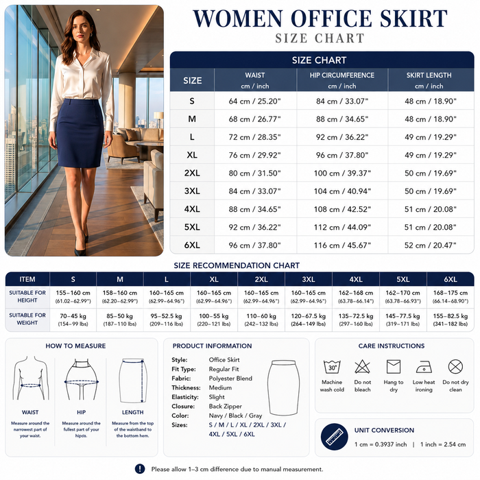 Women's Professional Slim Fit Skirt – Elegant Mid-Length Wrap Hip Skirt with Tailored Office Style & Versatile Solid Colors