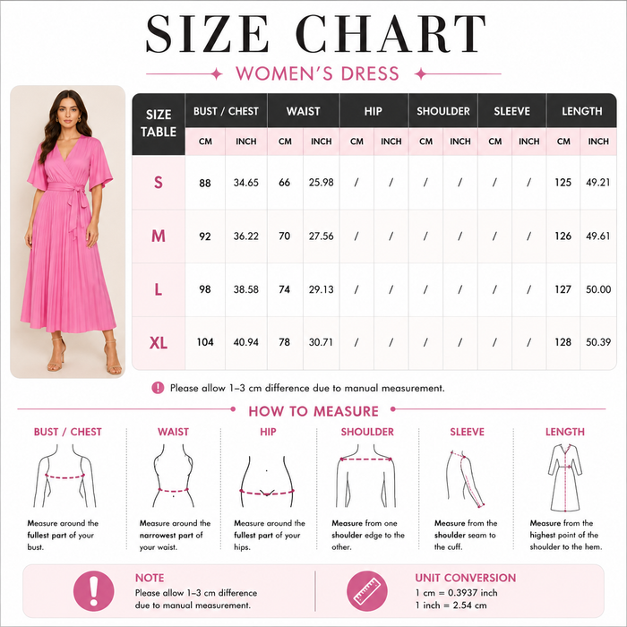 Women's Puff-Sleeve Maxi Dress – V-Neck High-Waist Swing Dress