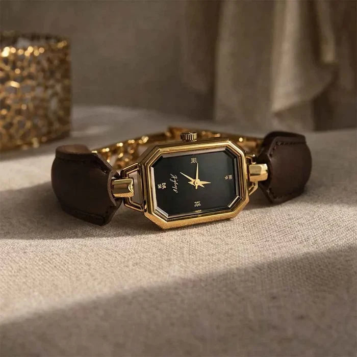 Women's Quartz Watch – Elegant 24-Hour Display with Butterfly Clasp, Leather & Metal Strap Options