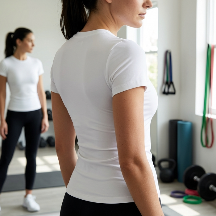 Women's Round Neck Slim Fit Sports Top – Moisture-Wicking Activewear