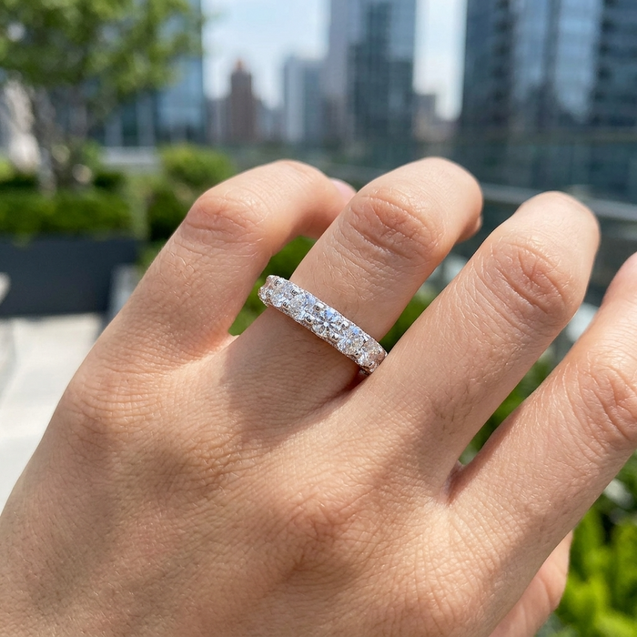 Women's S925 Sterling Silver Moissanite Ring — 18K Gold Plated