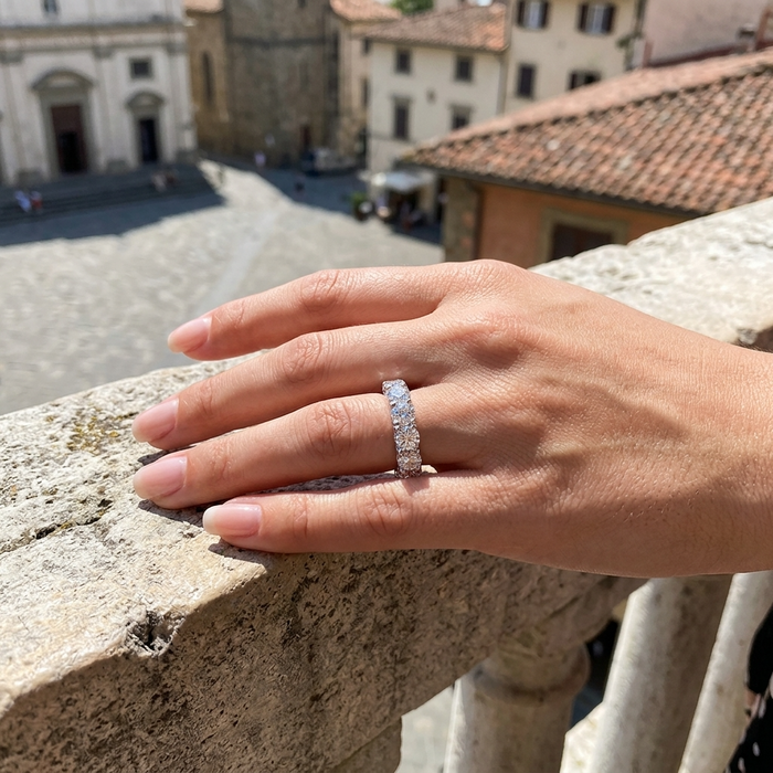 Women's S925 Sterling Silver Moissanite Ring — 18K Gold Plated